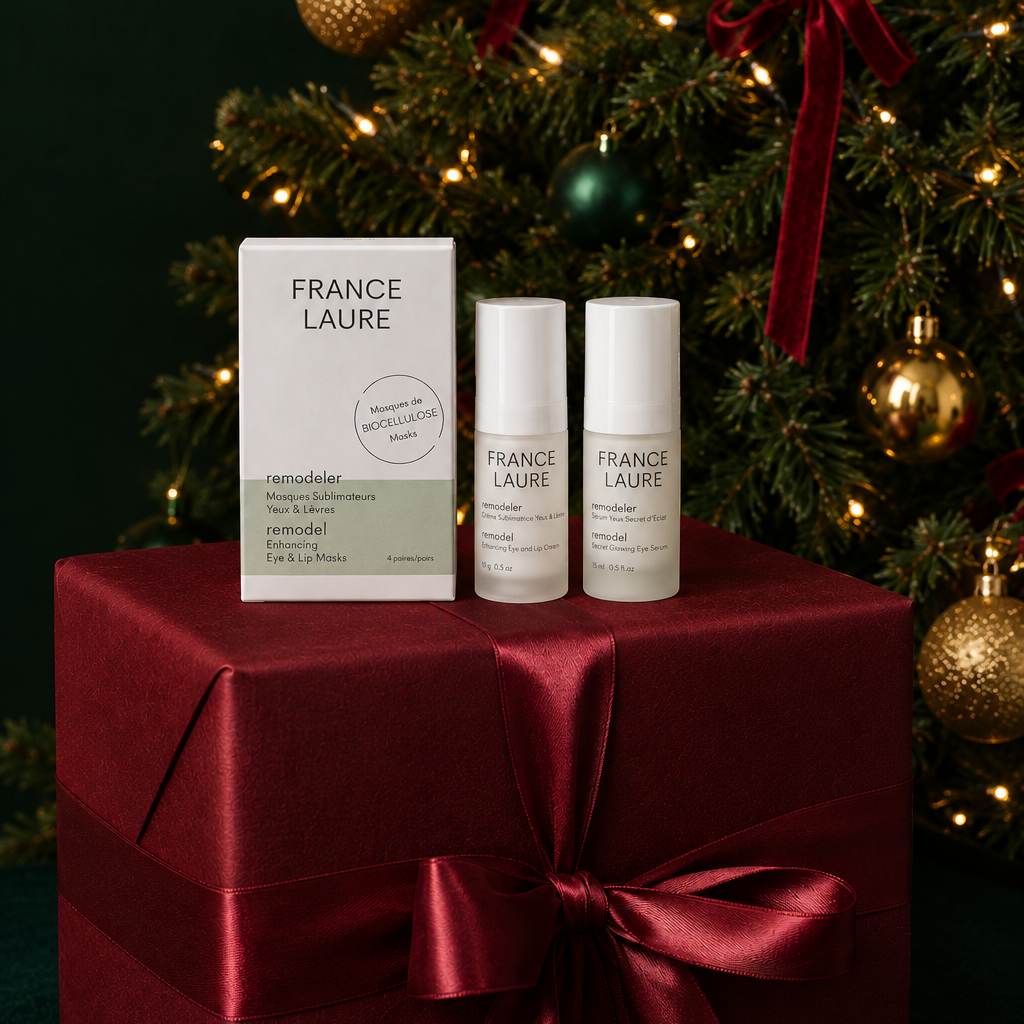 eyes and lips holiday gift set with anti-aging and anti dark circle actifs ingredients