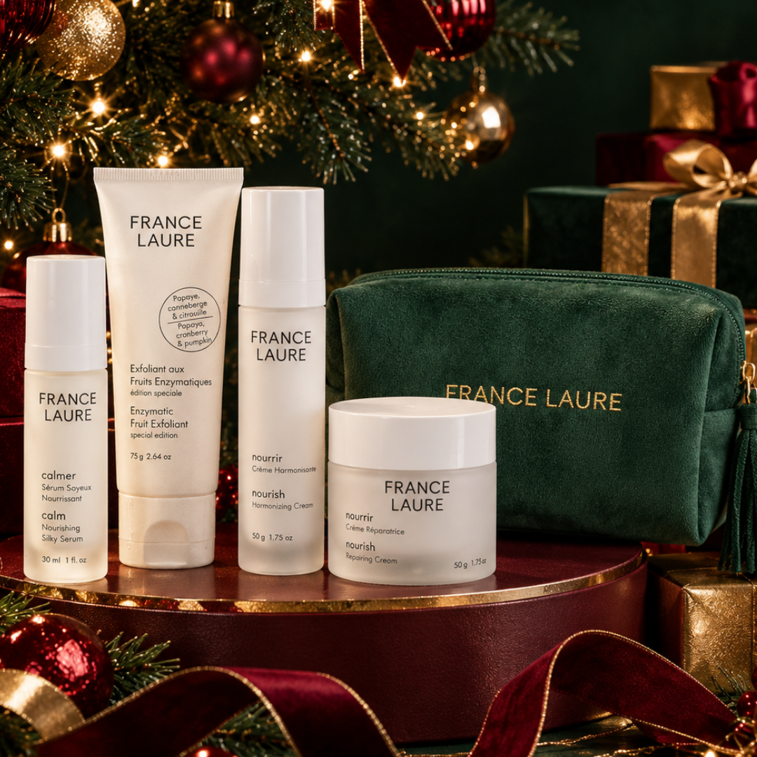 nourish holiday gift set for dry skin france laure cosmetics with free gift